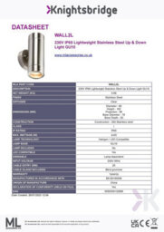 Knightsbridge Wall2L 230V Ip65 Lightweight Stainless Steel Up & Down Light Gu10 35W - thumbnail 3