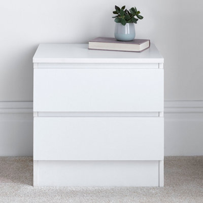 Emma White 2 Drawer Bedside Table - image 1