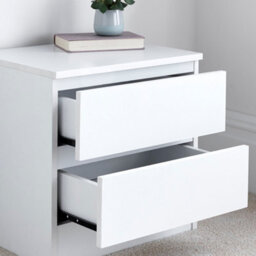 Emma White 2 Drawer Bedside Table - thumbnail 3
