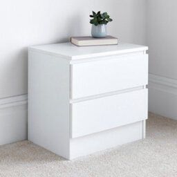 Emma White 2 Drawer Bedside Table - thumbnail 2