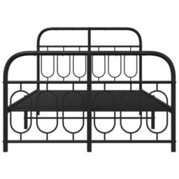 Berkfield Metal Bed Frame Without Mattress With Footboard Black 120X200Cm - thumbnail 4