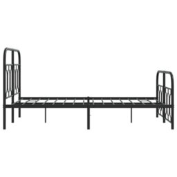 Berkfield Metal Bed Frame Without Mattress With Footboard Black 120X200Cm - thumbnail 5