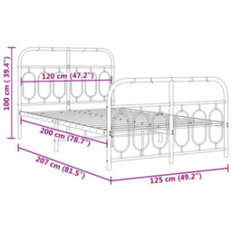 Berkfield Metal Bed Frame Without Mattress With Footboard Black 120X200Cm - thumbnail 8
