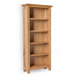 London Oak 5 Tier Narrow Bookcase - By Roseland Furniture