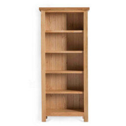London Oak 5 Tier Narrow Bookcase - By Roseland Furniture - thumbnail 2
