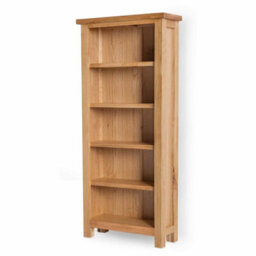 London Oak 5 Tier Narrow Bookcase - By Roseland Furniture - thumbnail 3