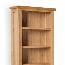 London Oak 5 Tier Narrow Bookcase - By Roseland Furniture - thumbnail 4
