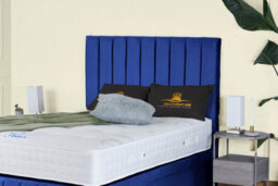 UKBEDFURNITURE Hamilton Plush Blue End Opening Divan Ottoman Bed With 54 Inch Headboard - thumbnail 3
