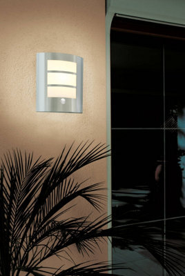 Eglo City Stainless Steel Outdoor Wall Light (With Sensor) - Weatherproof (Ip44) - (D) 23.5Cm - image 1