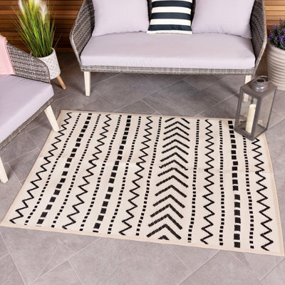 Charles Bentley Moroccan Weatherproof Cream Outdoor Rug 120X170 - image 1