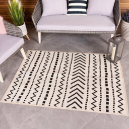 Charles Bentley Moroccan Weatherproof Cream Outdoor Rug 120X170