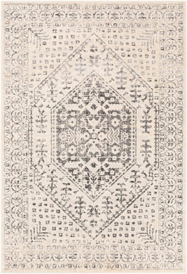 Livabliss City-Vintage Grey Beige Traditional Boho Living Dining Bedroom Rug 160 X 220 Cm Easy Care, Non Shedding - image 1