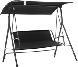 Replacement Cushion For Garden Swing, 148 X 50 Cm, Black, Made Of Thick 900D Waterproof Oxford Fabric, Protects Swings And - thumbnail 3
