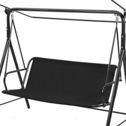 Replacement Cushion For Garden Swing, 148 X 50 Cm, Black, Made Of Thick 900D Waterproof Oxford Fabric, Protects Swings And - thumbnail 1
