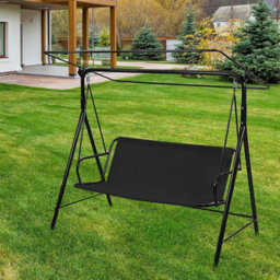 Replacement Cushion For Garden Swing, 148 X 50 Cm, Black, Made Of Thick 900D Waterproof Oxford Fabric, Protects Swings And - thumbnail 5