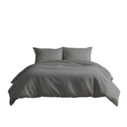 Luxury 200Tc Duvet Cover And Pillowcase/s Set Bed Linen Grey - thumbnail 2