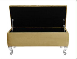 Londona 180Cm Chesterfield Ottoman Storage Bench - Plush Velvet Shoe Bench - Mink Upholstery Footstool With Storage - thumbnail 2