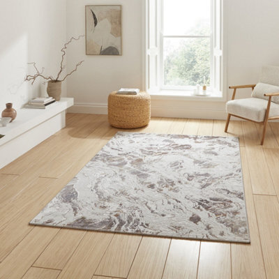 Blue Pink Abstract 8mm Thick Stain-Resistant Rug For Bedroom, Dining Room, Easy To Clean Modern Area Rug-160Cm X 230Cm
