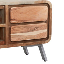 Wyld Haus Los Angeles Reclaimed Wood & Metal Tv Cabinet, 1 Open Shelf, 2 Drawers, 1100 X 550 X 450mm - thumbnail 5
