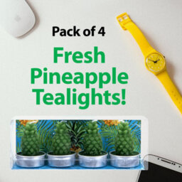 Scented Green Pineapple Tealights Tropical Fruit Candle (4 Pack) - thumbnail 3