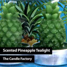 Scented Green Pineapple Tealights Tropical Fruit Candle (4 Pack) - thumbnail 2