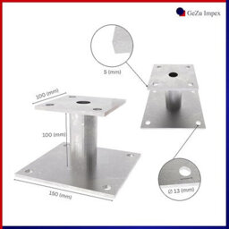 Gezu Impex Heavy Duty Hot Dip Galvanised Elevator Bolt Down Pergola Post Support - Pergola Base - 100 X 100 mm (Pack Of 8) - thumbnail 2