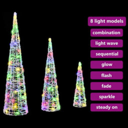 Vidaxl Christmas Tree 3 Pcs Multicolour 20 X 20 X 80 Cm Acrylic - thumbnail 9