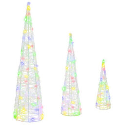 Vidaxl Christmas Tree 3 Pcs Multicolour 20 X 20 X 80 Cm Acrylic - thumbnail 1
