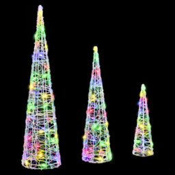 Vidaxl Christmas Tree 3 Pcs Multicolour 20 X 20 X 80 Cm Acrylic - thumbnail 2