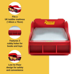 Disney Cars Lightning Mcqueen Toddler Bed: Bright Red, Fits 140Cm X 70Cm Mattress (Mattress Not Included) - thumbnail 7
