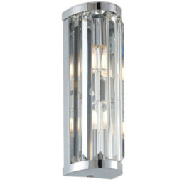 2 Pack Ip44 Bathroom Wall Light Chrome & Crystal Round Glass Modern Jewel Lamp - thumbnail 2