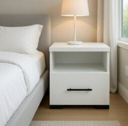 Amos Mann Furniture Inova White Small Beside Table - thumbnail 1