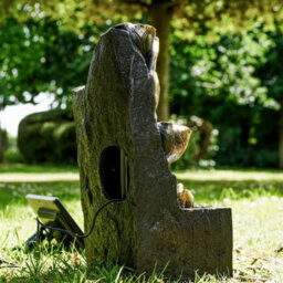 Geezy Solar Water Fountain Buddha Head Led Solar Water Feature Home Garden Decoration - thumbnail 8