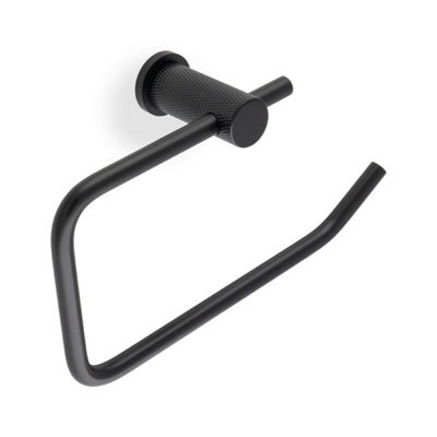 Alexander & Wilks Brunel Diamond Knurled Toilet Roll Holder-Black