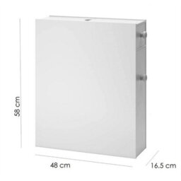 White Wooden Standing Portable Bathroom Cabinet Organiser Storage - thumbnail 2