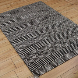 Black/white Geometric Handmade Modern Wool Easy To Clean Rug Dining Room Bedroom And Living Room-120Cm X 170Cm - thumbnail 1