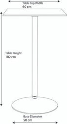 Lamboro Como Poseur Square Black Wood Table With Chrome Finish, 60Cm Width, Stylish Bar Table - thumbnail 2