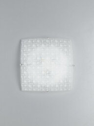 Luminosa Lighting Luminosa Pamela Led Patterned Glass Flush Ceiling Light White 1480Lm 4000K 30X30Cm - thumbnail 2