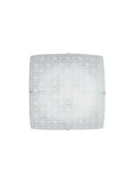 Luminosa Lighting Luminosa Pamela Led Patterned Glass Flush Ceiling Light White 1480Lm 4000K 30X30Cm - thumbnail 1