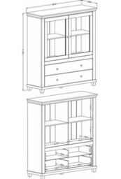 Arte Evora 46 Display Cabinet W1260mm H1380mm D420mm - Green & Oak Lefkas, Glass Doors & Drawers - thumbnail 5