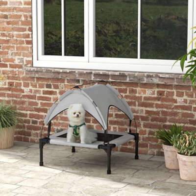 Pawhut Cooling Raised Dog Bed W/ Breathable Mesh, For S, M Dogs - Light Grey - image 1