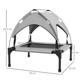 Pawhut Cooling Raised Dog Bed W/ Breathable Mesh, For S, M Dogs - Light Grey - thumbnail 3