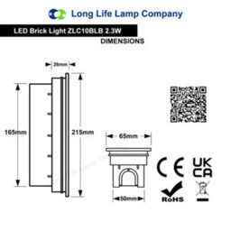 Long Life Lamps Company Led Brick Light Led Garden Wall Light Blue Colour Energy Saving Zlc10Blb - thumbnail 2