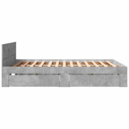 Berkfield Bed Frame With Headboard Without Mattress Concrete Grey 160X200 Cm - thumbnail 6