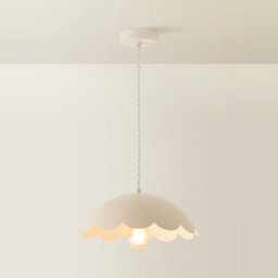 Valuelights Millie Cream Scallop Pendant Ceiling Light - thumbnail 3