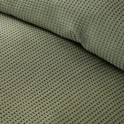 Serene Lindly Wash Effect Dark Green Waffle Duvet Cover Set - thumbnail 3