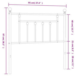 Berkfield Metal Headboard Black 90 Cm - thumbnail 7