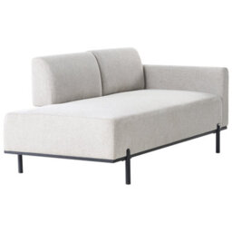 Beliani Chaise Longue Savasse Faux Linen Light Grey - thumbnail 4