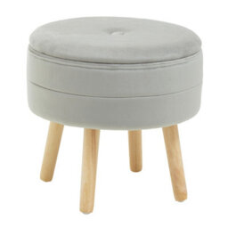 Orsina Durable Grey Velvet Stool, Stylish Kitchen Bar Stool For Bedroom, Versatile Design Bar Stool For Guests - thumbnail 3