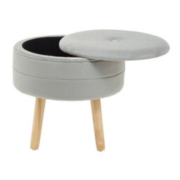 Orsina Durable Grey Velvet Stool, Stylish Kitchen Bar Stool For Bedroom, Versatile Design Bar Stool For Guests - thumbnail 2